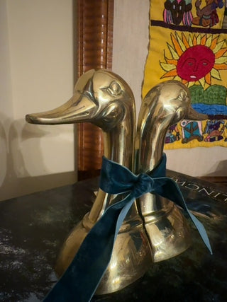 Vintage, brass duck bookends ( set of 2)