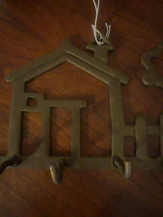 Vintage, brass key hook holder
