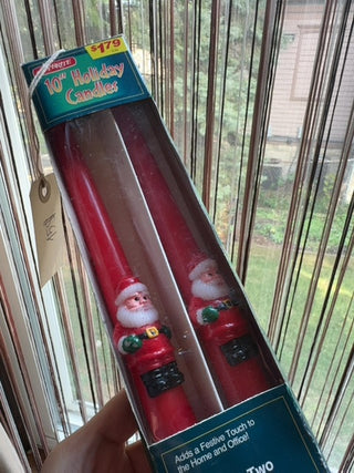 CHRISTMAS, vintage holiday candles( set of 2)