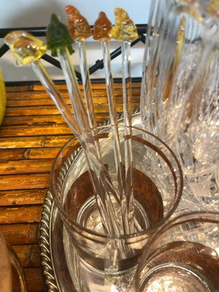 Coastal glass drink stirrers
