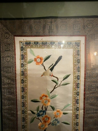 Vintage,Asian silk framed Embroidered Art