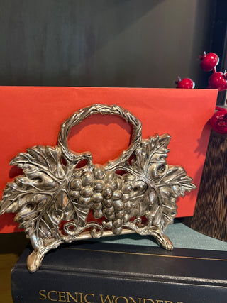Vintage Godinger Silver Plate Grape Leaf Napkin/Envelope Holder