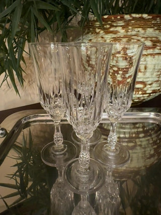 Vintage,crystal champagne flutes (set of 4)