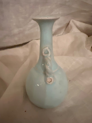 Small Artist Studio Pottery Blue Vase 5”h x 3” w