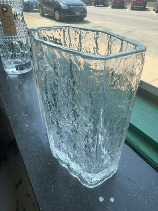 Vintage, Hoya Japan Ice vase, Mcm modern glass