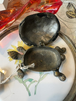 Vintage, brass turtle trinket box