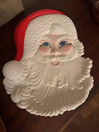 Vintage, 1982 Santa’s Face oversized decorative platter