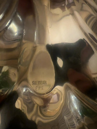 Vintage,Sheridan silver plated shell  shaped candle holder with trinket compartments