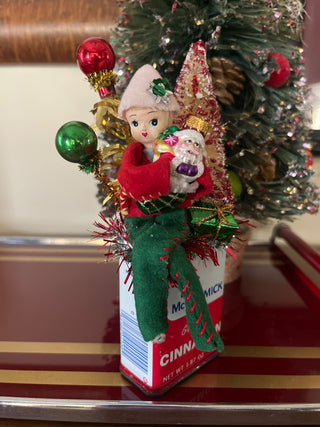 Handmade Vtg Spice Tin Cinnamon Pixie