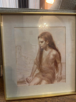 Rare, vintage signed Vinciata wall art ,Cellestina,by Joseph Wallace