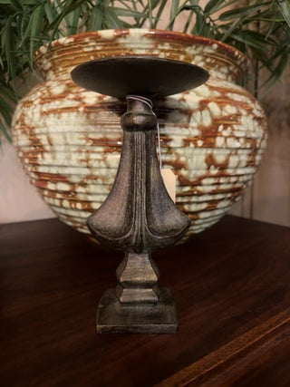 Vintage, heavy weight metal candle holder
