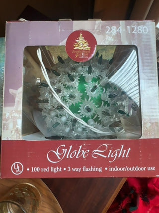 Vintage, globe light ornament (green light)