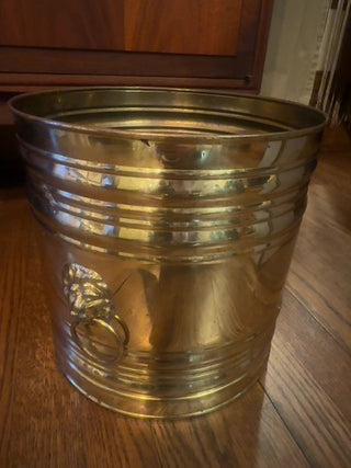 Vintage, brass hand polished English pot planter