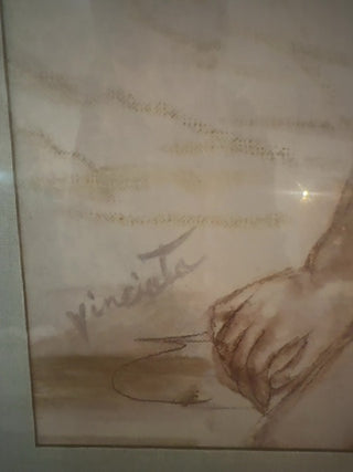 Rare, vintage signed Vinciata wall art ,Cellestina,by Joseph Wallace