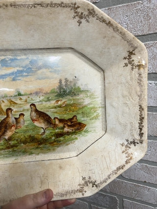 Sterling platter w/gamebirds
