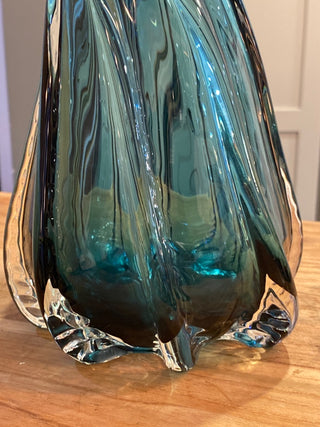 16” Twisted Blown Glass Vase