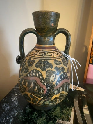 Vintage,handcrafted 1960s replica of ancient Corinthian Greek vase