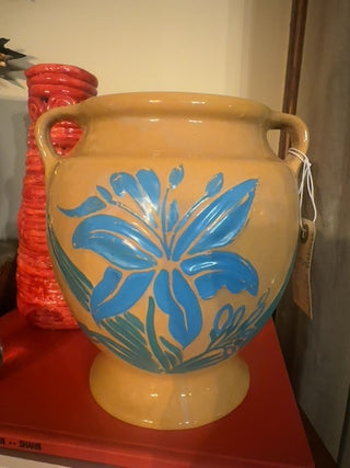 Vintage, USA pottery/ planter/vase glaze with flower design