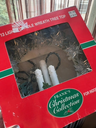 Vintage, Franks lights candle wreath tree top