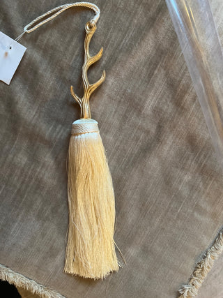 Brass Antler Tassel Ornament -17.5” long