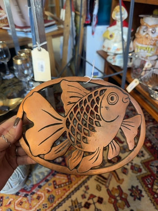 Vintage, copper fish Trivet