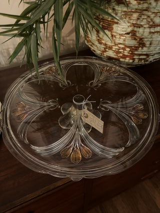 Vintage,Rare Mikasa French Bouquet Crystal pedestal cake stand/ serving platter