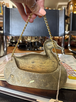 Vintage, solid brass ,Welcome , sign with chain