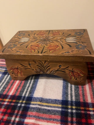 Painted wood stool