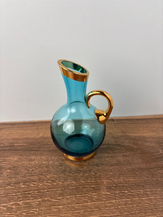 Blue/gold glass vase