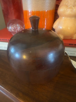 Vintage, wooden apple shaped trinket box