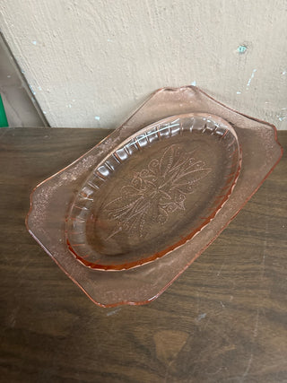 Vintage Depression Glass “Cherry Blossom” Platter