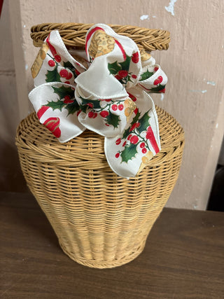 Vintage Lg Wicker Boho Vase, #361