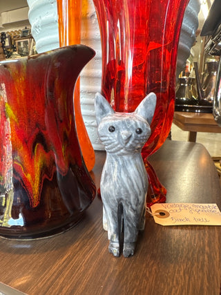 Vintage, stone/marble cat figurine