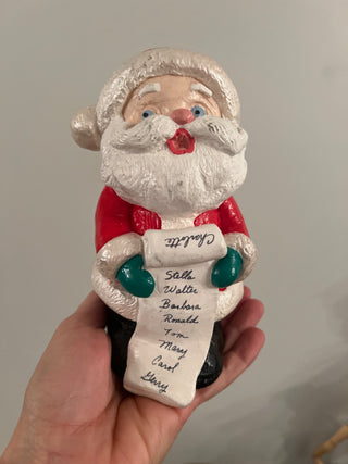 Vtg Santa with list