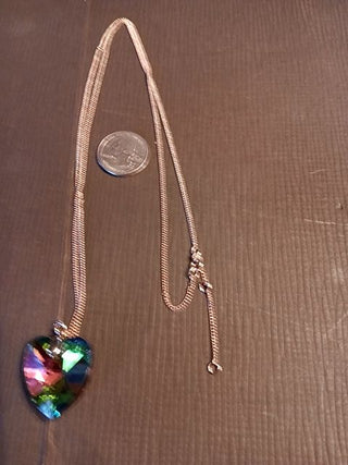 4"Crystal" Heart Neck 14"