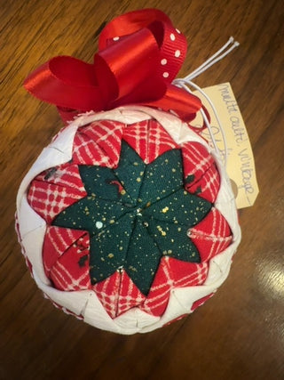 Vintage, Quilted pin Christmas ornament