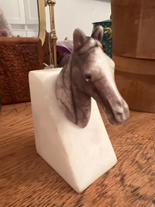 Marble horse book end