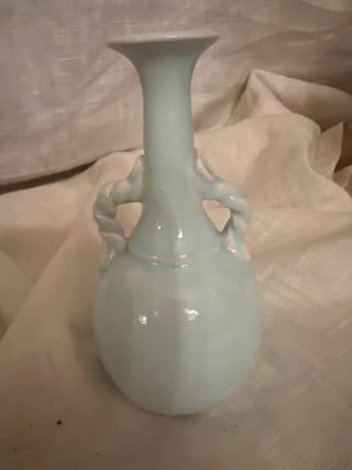 Small Artist Studio Pottery Blue Vase 5”h x 3” w