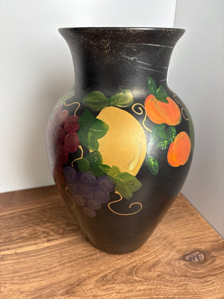 Handpainted glass vase