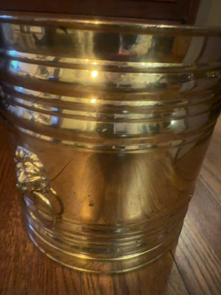 Vintage, brass hand polished English pot planter