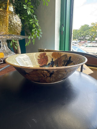 Vintage, unique ceramic bowl organic/ fall colors