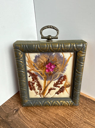 Dried flowers on silk