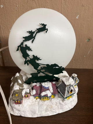 Vintage Santa Sleigh Over Rooftops, Shadowcaster Light by Great American Fun Corp. 1998, #523