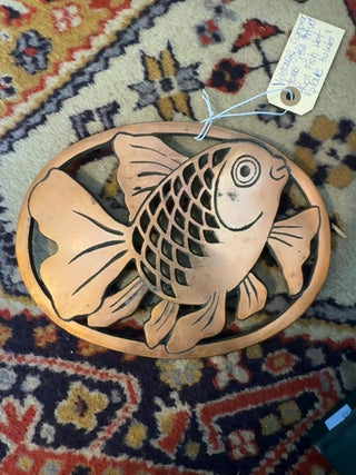 Vintage, copper fish Trivet