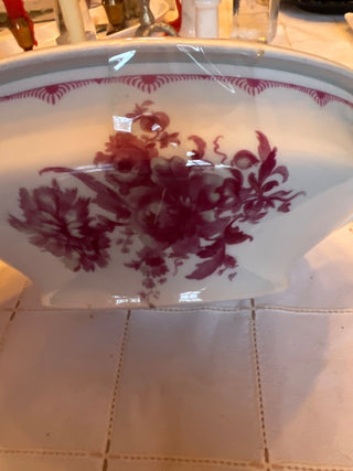 Antique Arthur Schiller Bavaria China Pink Flower Tureen