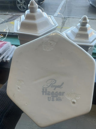 Vintage, set of Royal Haeger Pottery Lidded Container, Ceramic Canister set of 3