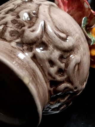 Vint.Capodimont Rose Vase 9x5