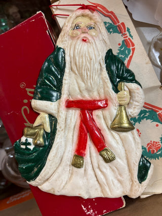 Vintage Hand Painted Father Christmas Ornament #521