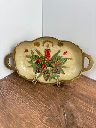 Vintage Brass Christmas Trinket Tray