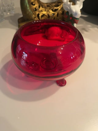 Red potpourri dish